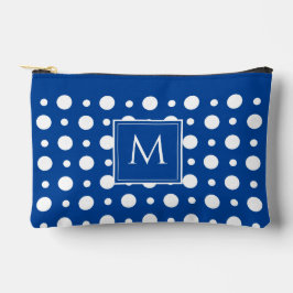 Polka Dot White Blue Zubehörtasche