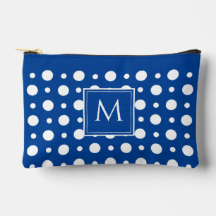 Polka Dot White Blue Zubehörtasche