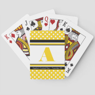 Polka Dot Yellow Personalisiert Playing Cards Spielkarten