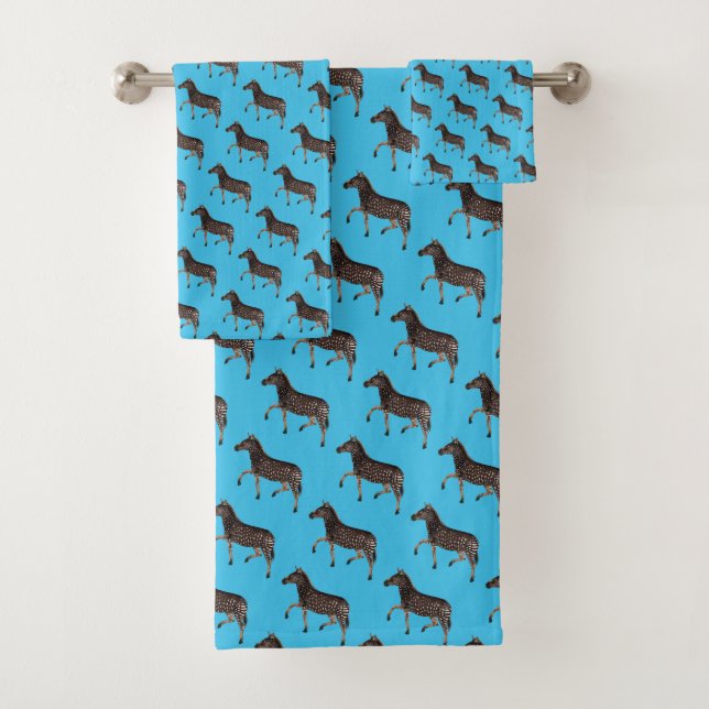 Polka Dot Zebra English Pub Badhandtuch Set (Insitu)