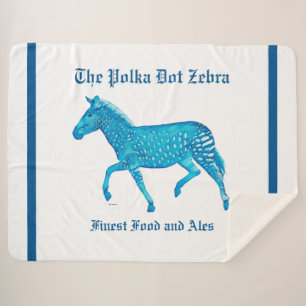 Polka Dot Zebra English Pub - Blue Sherpadecke