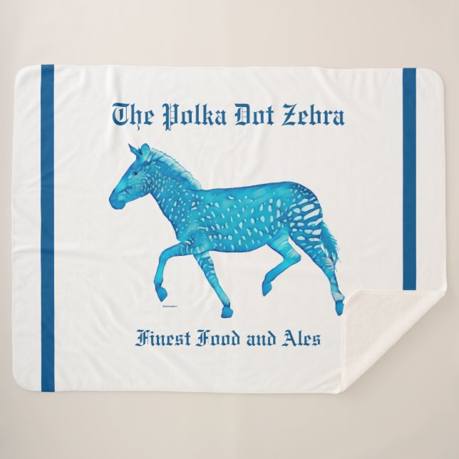 Polka Dot Zebra English Pub - Blue Sherpadecke (Vorderseite (Horizontal))