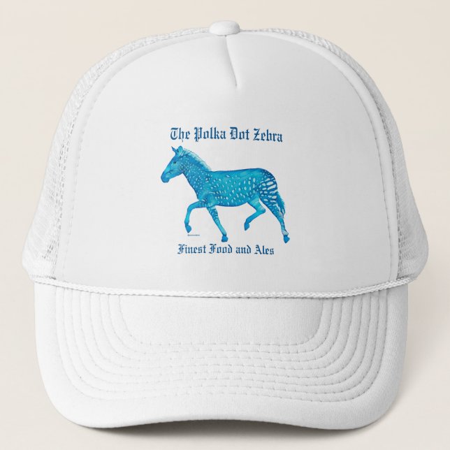 Polka Dot Zebra English Pub - Blue Truckerkappe (Vorderseite)