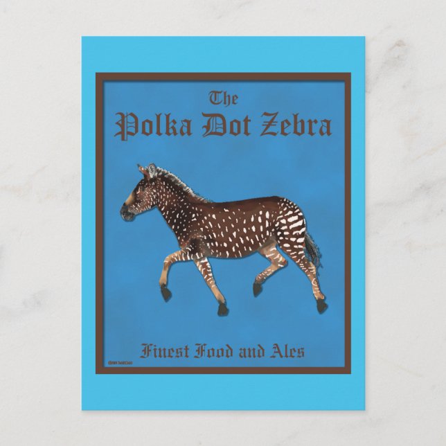 Polka Dot Zebra English Pub Postkarte (Vorderseite)