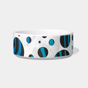 Polka Dot Zebra Schwarz und Blau Muster Napf