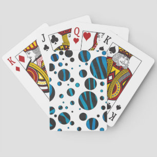 Polka Dot Zebra Schwarz und Blau Muster Spielkarten
