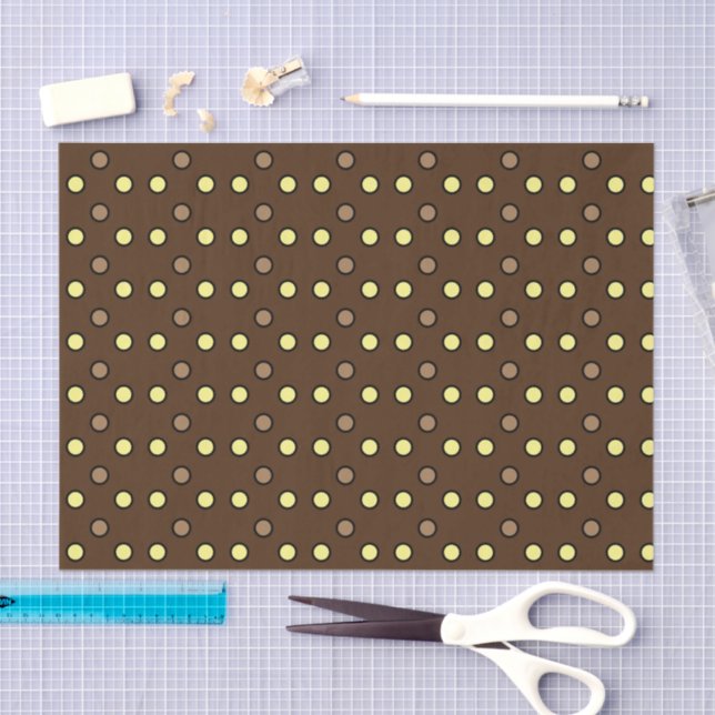 Polka dotiert braun gelb und beige seidenpapier (Handwerk)