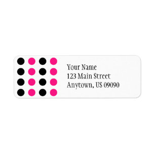 Polka Dots Address Label (Hot Pink / Black)