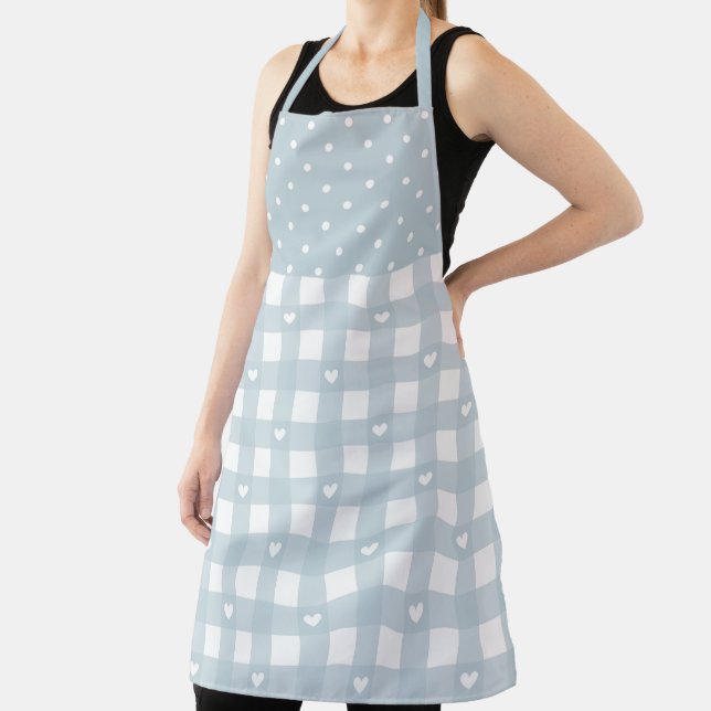 Polka Dots and Checkered Hearts Pattern Schürze (InSitu)