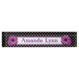 Polka Dots and Daisies Namensplakette