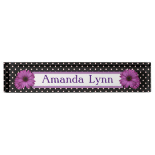 Polka Dots and Daisies Namensplakette