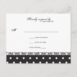 Polka Dots and Lace Response Card RSVP Karte