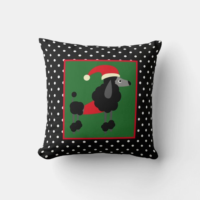 Polka Dots and Poodle Christmas Kissen (Vorderseite)