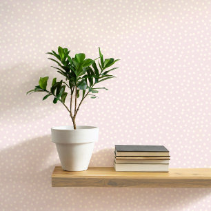 Polka Dots and Spots Creme auf Blush Pink Tapete