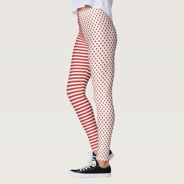 Polka Dots and Stripes Weihnachtsmuster Leggings (Links)