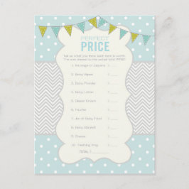 Polka Dots and Zickzack - Baby Shower Game Einladungspostkarte