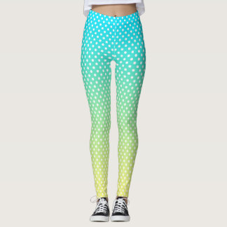 Polka Dots Aquamarine gelbe Leggings