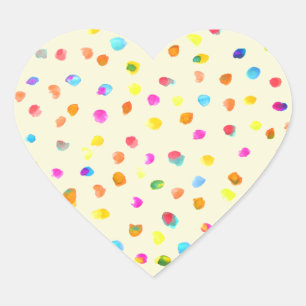 Polka dots Aquarell boho Pop Art Herz-Aufkleber