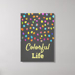 Polka dots Aquarell boho Pop Art Leinwanddruck<br><div class="desc">Niedliches modernes,  einfaches Design von regenbogenfarbenen Polka-Punkten oder Flecken. Sauberes,  modernes Design. Whimsical,  boho und lustig,  hell und farbenfroh. Auf anpassbarem Hintergrund für ein niedliches Aussehen.</div>