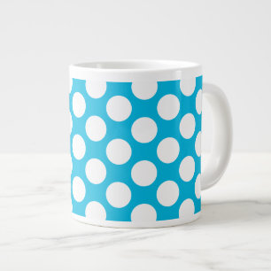Polka Dots auf blau Jumbo-Tasse