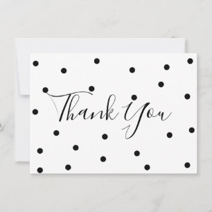 Polka Dots Black and White Vielen Dank Dankeskarte