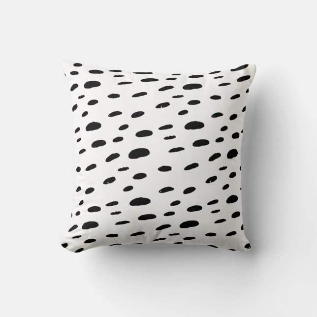 Polka Dots Black Polka Dots Dalmatiner Muster Kissen (Vorderseite)