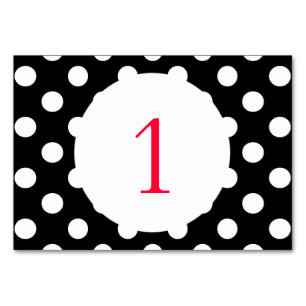 Polka Dots Black Tischnummer
