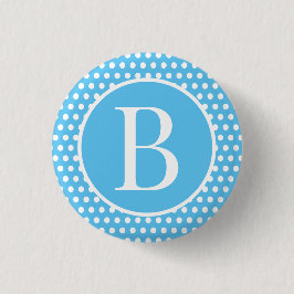Polka Dots Blue Custom Anfangsbuchstaben Button