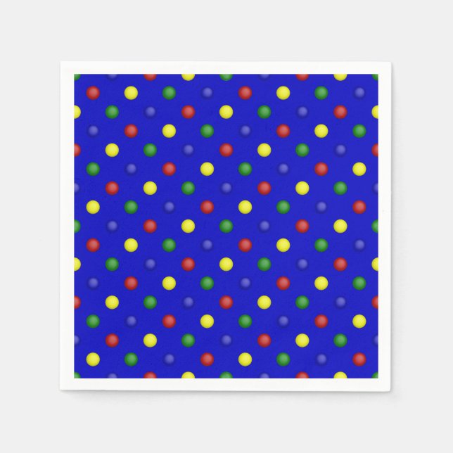 Polka Dots Blue Paper Napkins Serviette (Vorderseite)