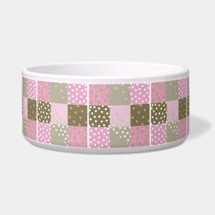 Polka Dots Blume Braunrosa Quilt Napf