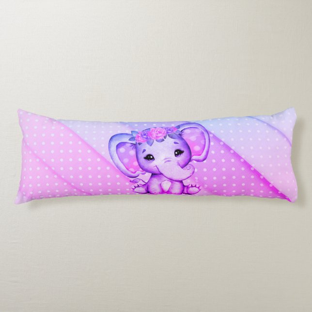 Polka-dots Blumenkronenlephant Kissen (Vorderseite)