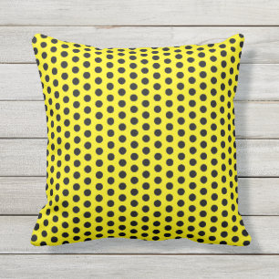 Polka Dots Bright Yellow Black Custom Color 2020 Kissen
