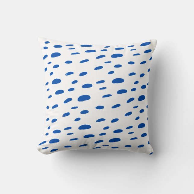 Polka Dots Cobalt Blue Pattern Kissen (Vorderseite)