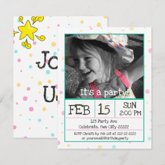 Polka Dots Custom Foto Einladung