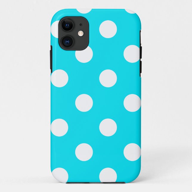 Polka dots cyan hex code 00E3F4 Case-Mate iPhone Hülle (Rückseite)