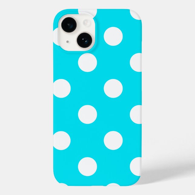 Polka dots cyan hex code 00E3F4 Case-Mate iPhone Hülle (Rückseite)