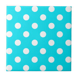 Polka dots cyan hex code 00E3F4 Fliese