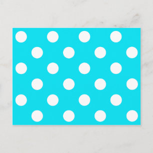 Polka dots cyan hex code 00E3F4 Postkarte