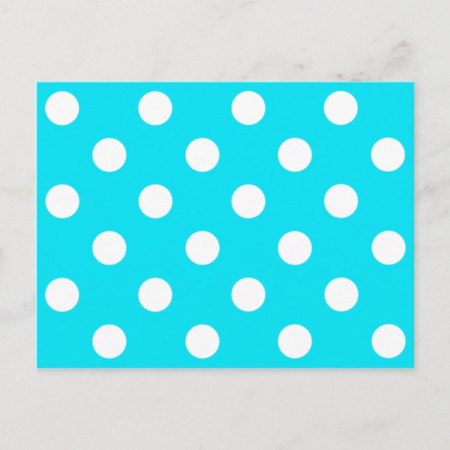 Polka dots cyan hex code 00E3F4 Postkarte (Vorderseite)