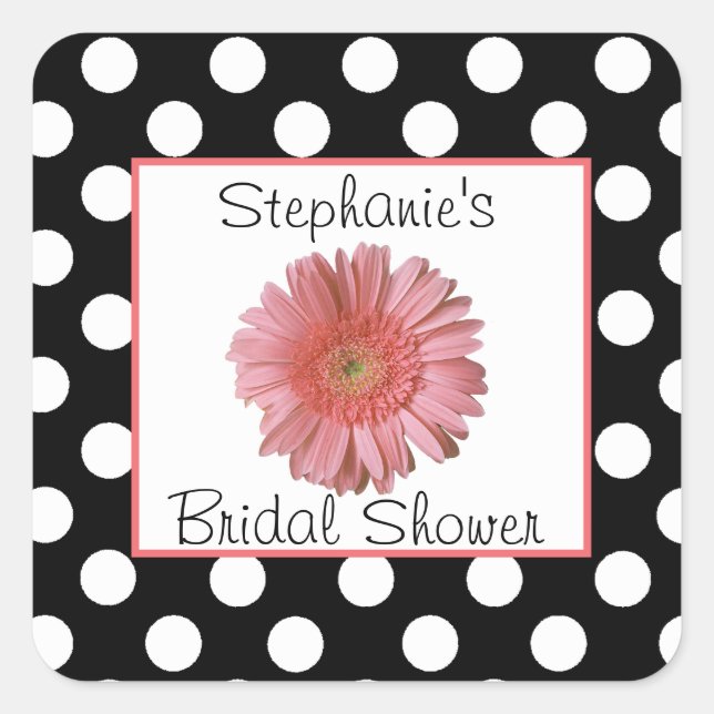 Polka Dots & Daisy Brautparty Sticker (Vorderseite)