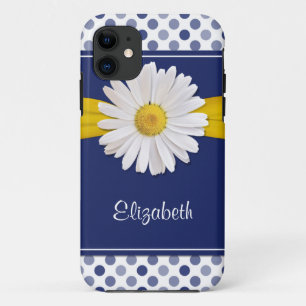 Polka Dots Daisy Navy Blue Ribbon Case-Mate iPhone Hülle