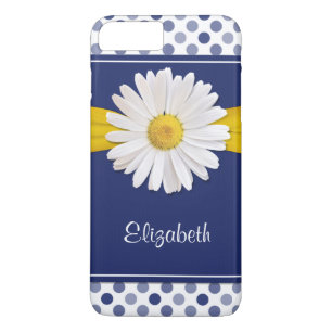 Polka Dots Daisy Navy Personalisiert Case-Mate iPhone Hülle