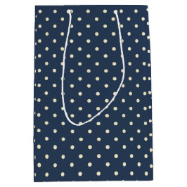Polka-dots Dark Blue Gift Bag Mittlere Geschenktüte