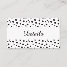 Polka dots. Details zur Schwarz-Weiß-Hochzeit Begleitkarte