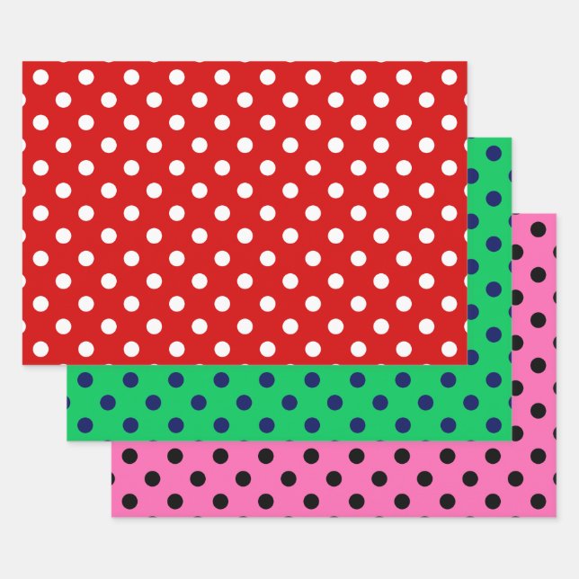 Polka Dots Dotted DIY Muster & Background Colors Geschenkpapier Set (Set)
