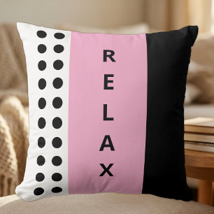 Polka dots entspannen schwarz pink kissen