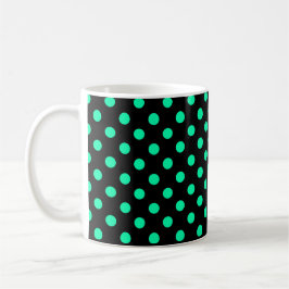 Polka Dots - Farbe auf schwarzem Hintergrund Kaffeetasse