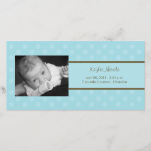 Polka Dots Foto Card Geburtsankündigung Ankündigung