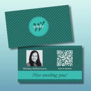 Polka Dots Foto QR-Code scannen um dich zu verbind Visitenkarte