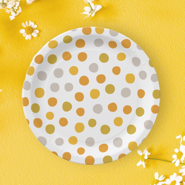 Polka dots gelbes Party Papier Teller (Von Creator hochgeladen)